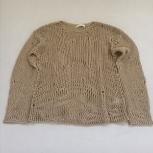 Mustard Seed Distressed Sweater Womans Medium BOHO Cottagecore